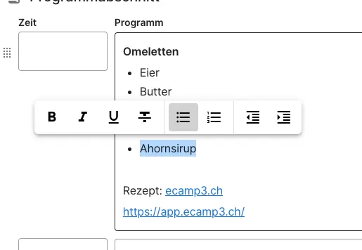 UI to format text